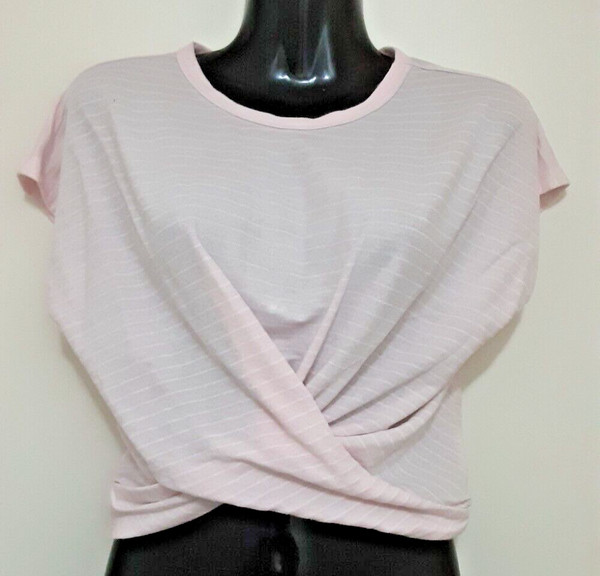 SPORTSGIRLPINK EXTENDED SLEEVELESS  TWISTED FRONT CROP TOP SIZE 3XS WOMEN'S