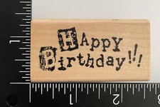 Stampendous Montage Collection Happy Birthday L135 Wood Mounted Rubber Stamp