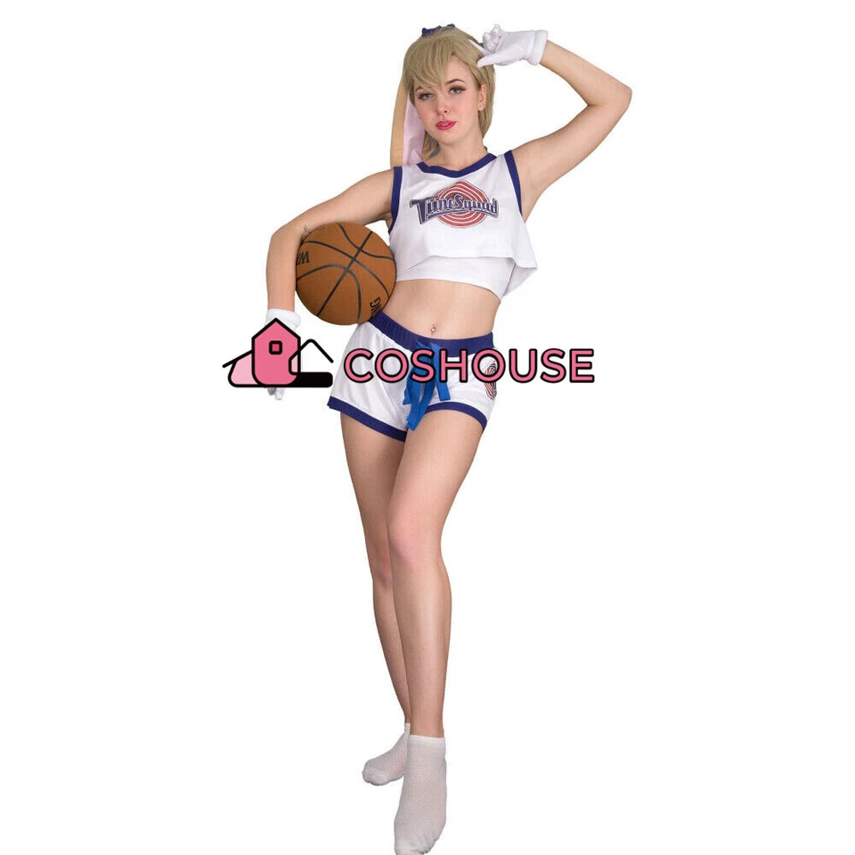 Mujer Animadora Conejo Conejo Disfraz Disfraz Conjunto con Orejas de Conejo Guantes Foto 2 de 4