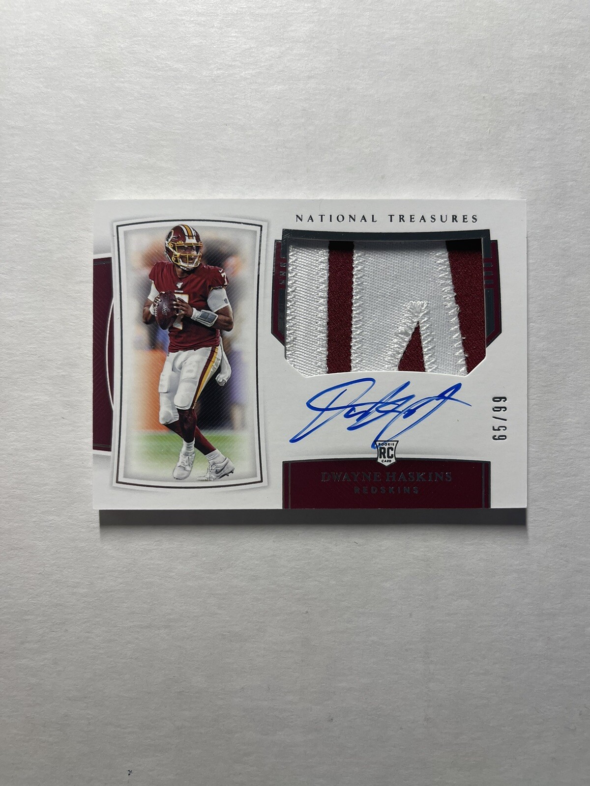 DWAYNE HASKINS 2019 PANINI NATIONAL TREASURES #163 RPA RC ROOKIE PATCH AUTO /99