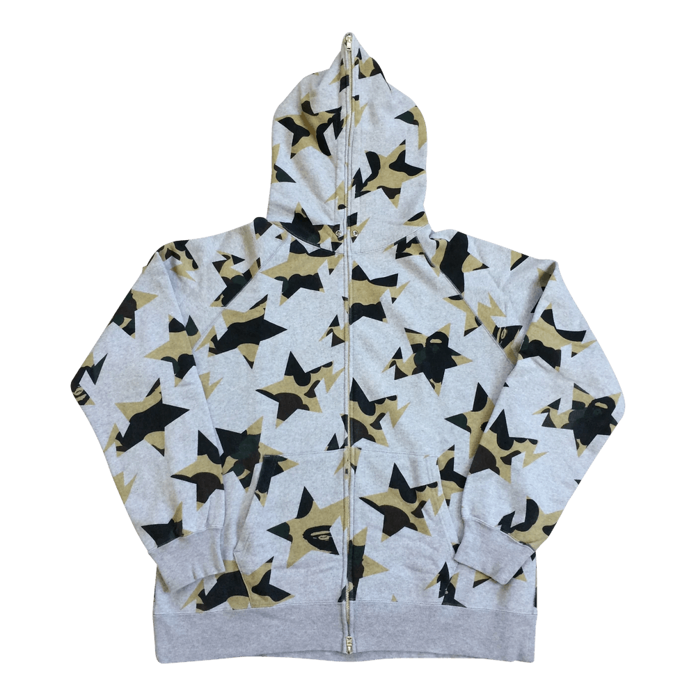 トップス FCRB STAR HOOD CAMO PANEL ZIP UP SWEAT OG Bathing Ape Bapesta Stars Full Zip Hoodie size XXL | eBay
