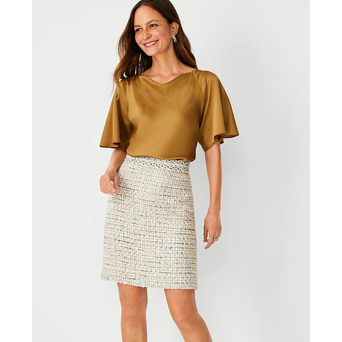 Ivory tweed cheap skirt