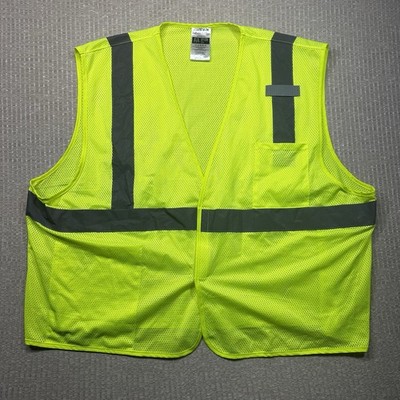 Safety Vest Mens Size 4XL 5XL High Visibility Reflective Class 2 Ergodyn Manf.