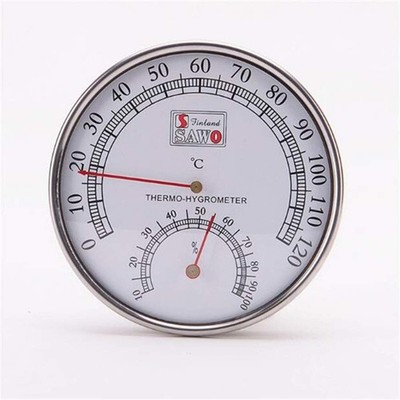 Stainless Steel Gold Edge Indoor Thermometer Hygrometer Hygro-Thermometer Sau...