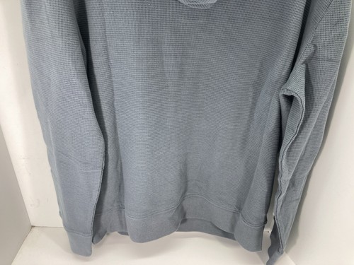Gap Waffle Henley Hoodie Shirt Men Medium Gray Long Sleeve Pullover Casual NWT - Picture 10 of 14