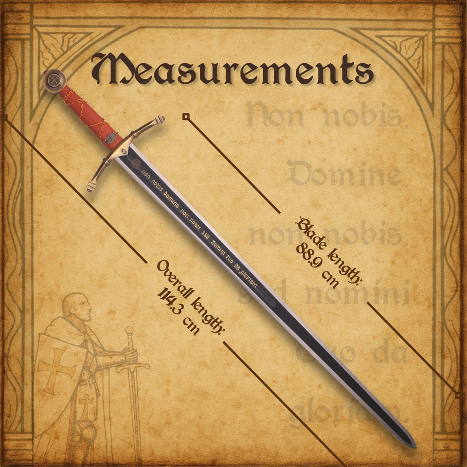 ESPADA TEMPLARIA ORNAMENTADA CON COLGANTE (SW-601) Caballeros de María Foto 2 de 4