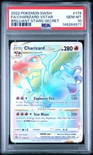 2022 POKEMON SWORD & SHIELD BRILLIANT STARS #174 FULL ART/CHARIZARD VSTAR PSA 10