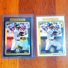 2025 Topps Archives Baseball Rickey Henderson Black Foilboard SP+ Base #246 Pair