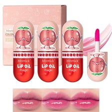 Mrettick 3PCS Lip Gloss,Hydrating Lip Oil Tinted Set  Long Lasting  NonStic...