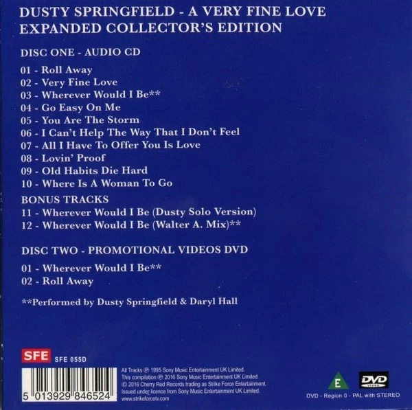Dusty Springfield A Very Fine Love-Expanded Collector's Ed. CD+DVD NEW SEALED - Image 2 of 4
