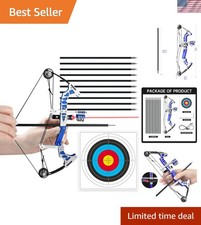 Ergonomic Archery Bow Set with 10 Arrows and Laser Guide - Ambidextrous 6lbs