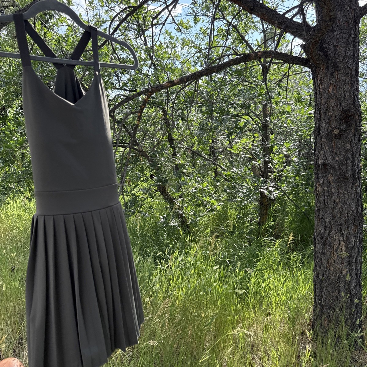 green emerald velvet dress Women's Black White Lined Active Dress, Size Xs by Gold Hinge