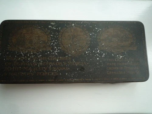 VINTAGE WW1  CHOCOLATE TIN FROM TRINIDAD GIVEN TO MILITARY FORCES