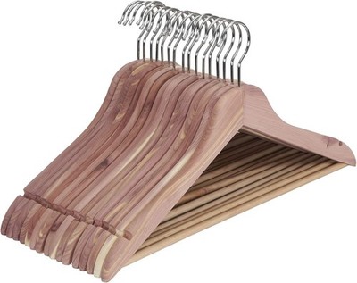 Household Essentials 26140 CedarFresh Red Cedar Wood Clothes Hangers with Fixed
