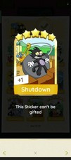 Shutdown Golden Blitz  5 Star Sticker monopoly Sticker Go