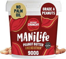 Deep Roast Crunchy Peanut Butter, 900G Tub - Rich and Intense Vegan Peanut Butte
