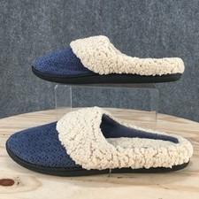 Dearfoams Slippers Womens 11-12 Mule Blue Slip On Round Toe Casual Comfort
