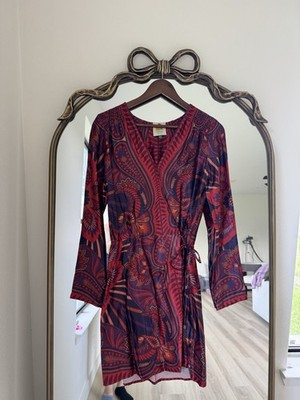 Farm Rio Macaw Arabesque Plunging V-Neck Wrap Mini Dress