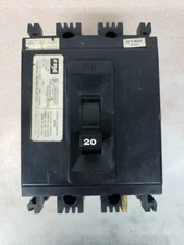 FPE Federal Pacific Electric Co NEF431020 Circuit Breaker, 20A, 480 VAC, W#