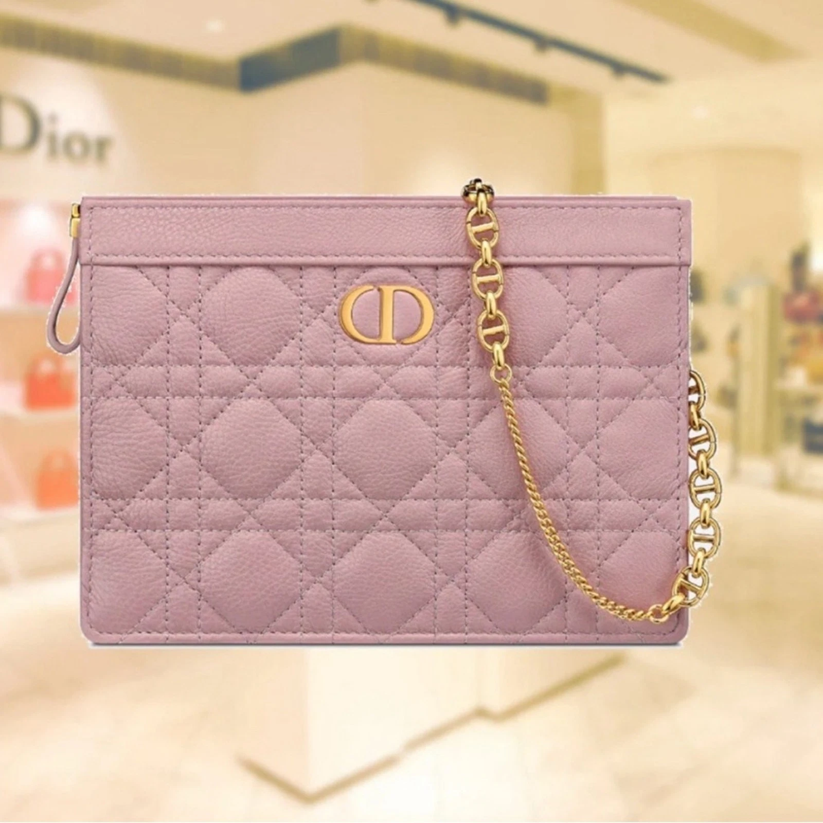 Dior — Christian Dior Caro Pouch/Cross Body/WOC Peony Pink