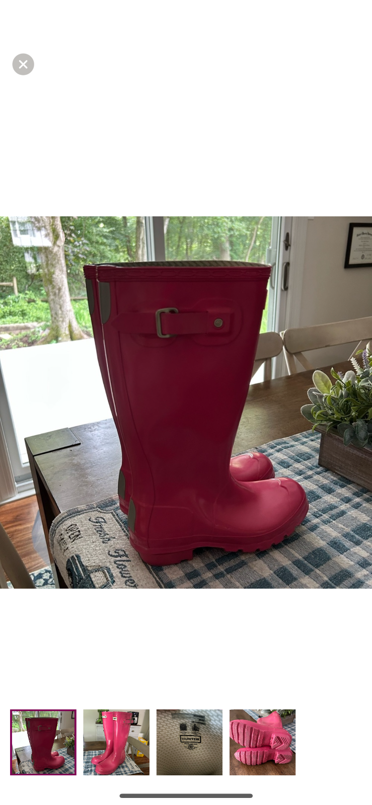 Hunter Original Tall Gloss Pink Waterproof Rain Boots Size 5