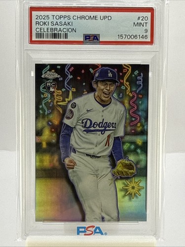 Roki Sasaki 2025 Topps Chrome Update Celebracion #20 PSA 9 POP=8 - Picture 1 of 6