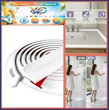 Silicone Shower Water Dam Barrier 59" Self-Adhesive Seal Strip White