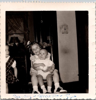 Vintage 1952 Photo - Three Children Sandy Sharon Jim - Baby Toddler Girls B