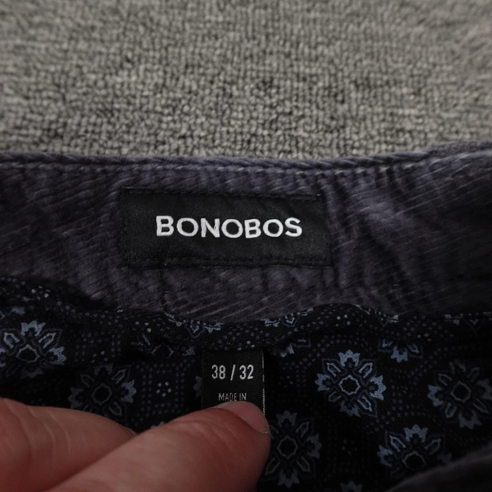 Pantalones chinos de pana Bonobos para hombre 38x32 gris carbón elásticos calce recto Foto 3 de 4