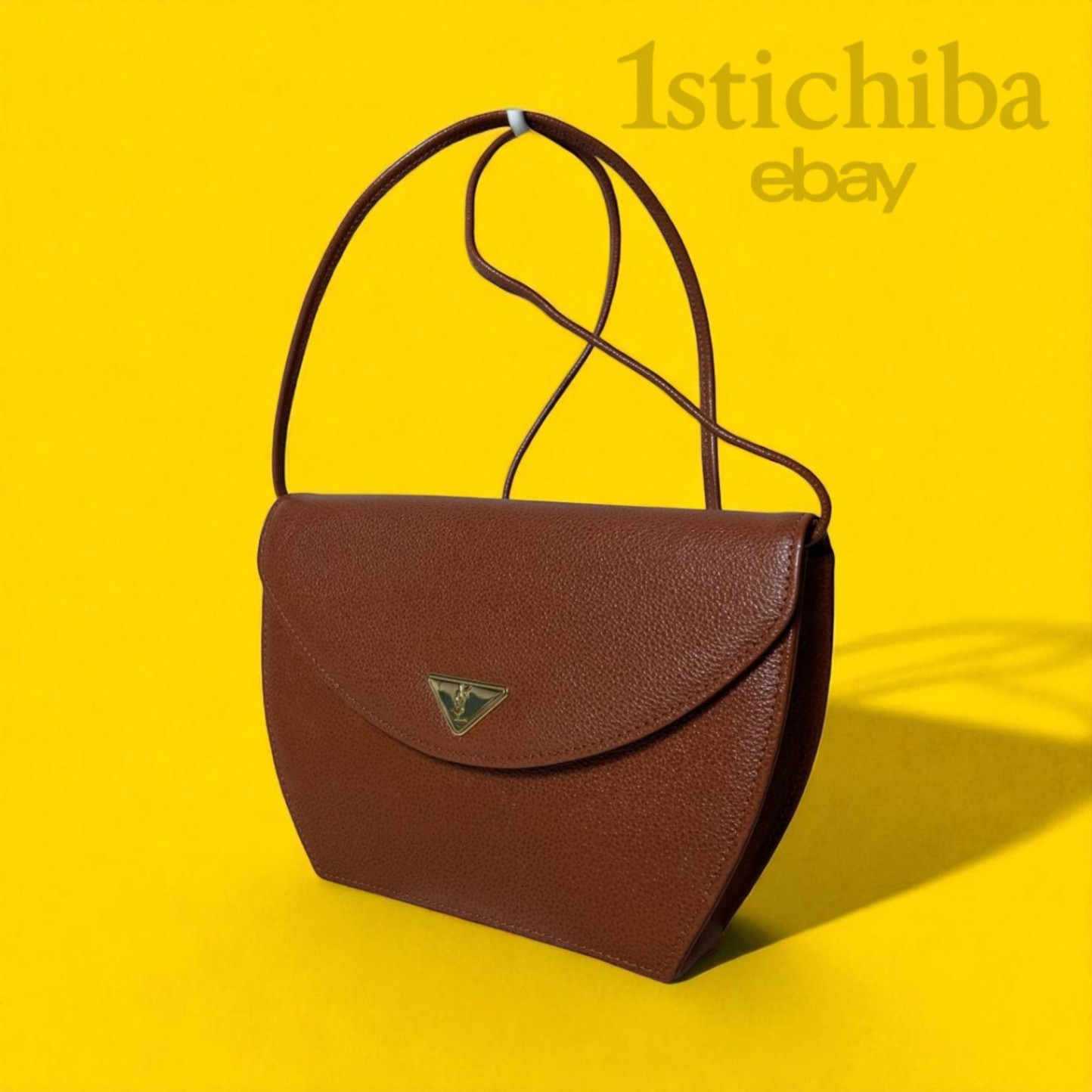 Borsa a tracolla Yves Saint Laurent in pelle marrone con logo ferramenta usata