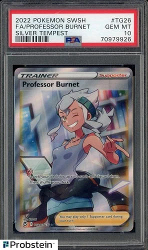 2022 Pokemon SWSH Silver Tempest #TG26 FA Professor Burnet PSA 10