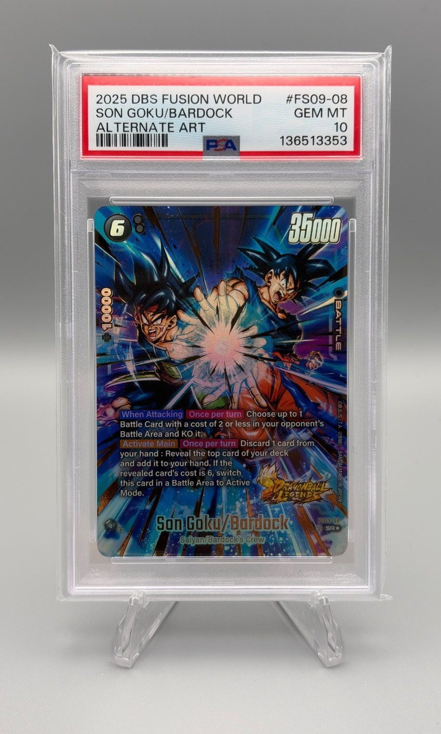 PSA 10 Son Goku/Bardock FS09-08 Alt Art 2025 DBS Fusion World GEM MT