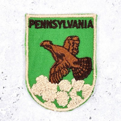 Vintage Pennsylvania Patch   Ruffed Grouse Mountain Laurel State Souvenir   NOS