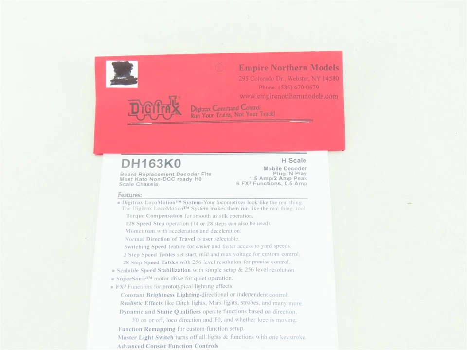 Digitrax DH163K0 DCC 1.5A Board Replacement Mobile Decoder for HO KATO Diesel - Image 2 of 4