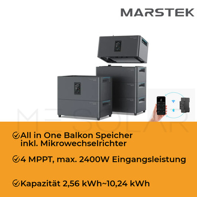 Marstek Jupiter C Plus Speicher für Balkonkraftwerk Mikrowechselricht eingebaut