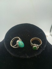 2 Sterling Silver Rings Tested 6 Grams With Stones Both Size 6.5