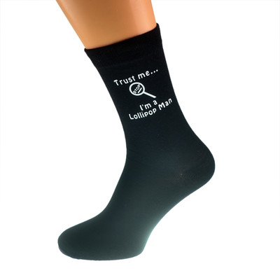 Trust me I'm a Lollipop Man Image schwarze Herrensocken UK-Größe 5 12   X6N535