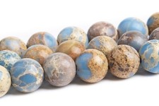 8MM Icy Blue Sea Sediment Imperial Jasper Beads Round Gemstone Loose Beads