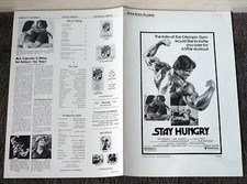 STAY HUNGRY original pressbook ARNOLD SCHWARZENEGGER/SALLY FIELD/JEFF BRIDGES