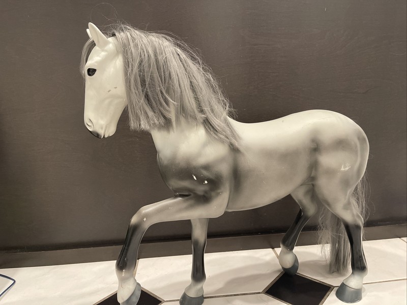 Belgium Gray 20" Plastic Horse For American Girl  Dolls  Synthetic Mane & Tail