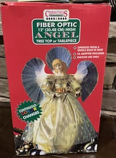 Fiber Optic Angel Christmas Trimmeries Tree Top Tabletop Color Changing 12" 