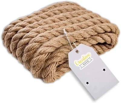 Creative Deco Juteseil | 5m - 50m Lang | 10mm - 50 mm Dick | Juteschnur Jute
