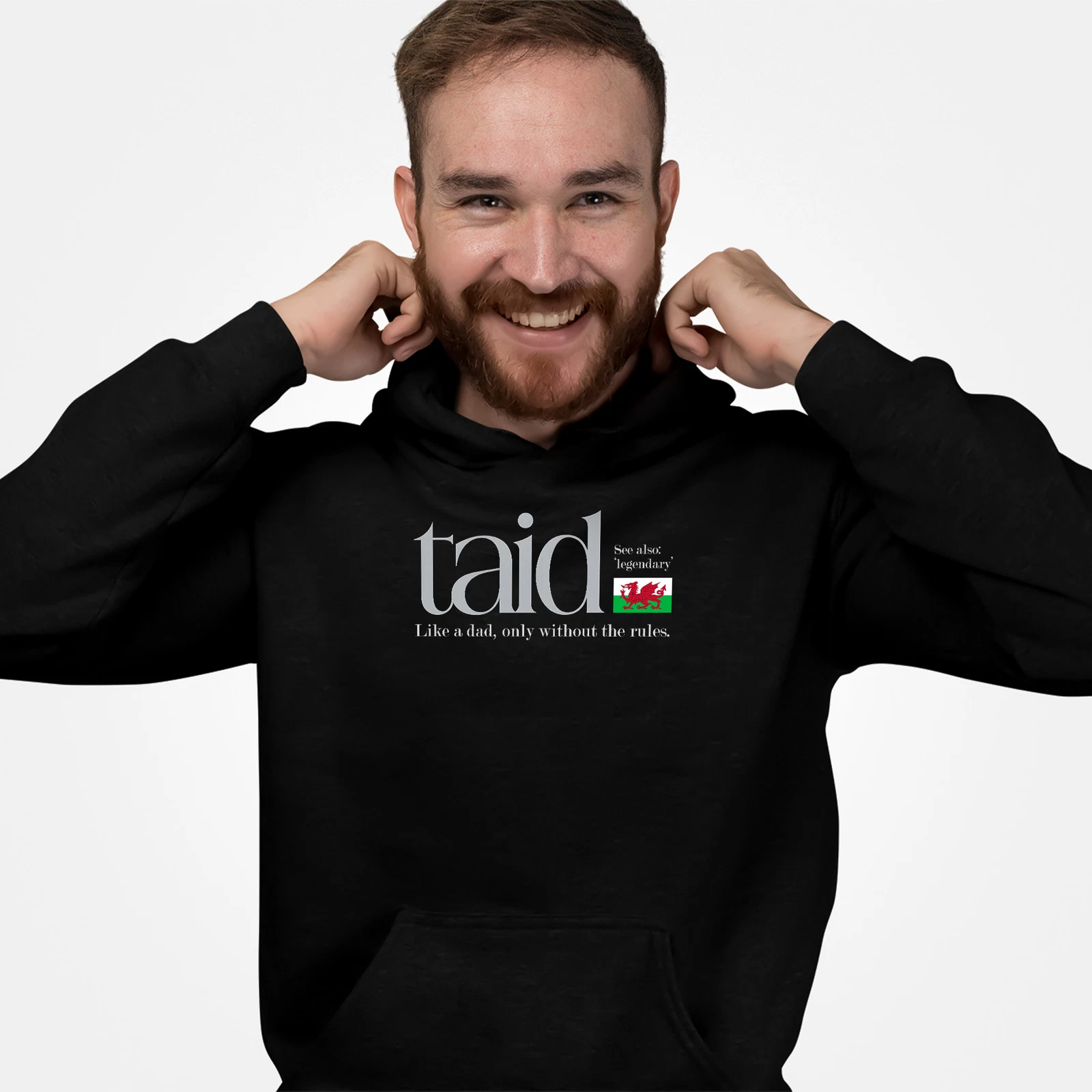 VETEMENTS Divertente Felpa con Cappuccio Nonno Gallese Taid Come Un Papà Solo Senza Le Regole Umorismorou...