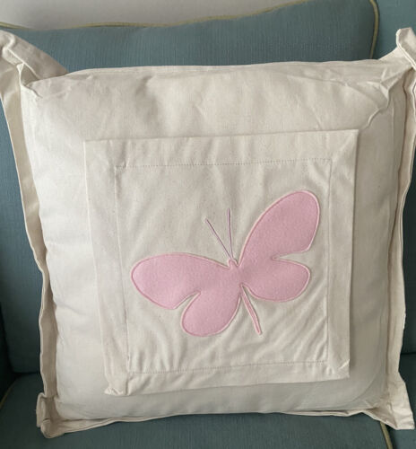 Nora Fleming Pillow for  Interchangeable Pillow Panel Pink Butterfly Insert Case - Afbeelding 1 van 10
