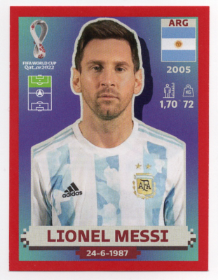 ARG20 Lionel Messi Panini FIFA World Cup Qatar 2022 RED PARALLEL