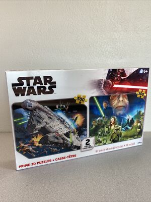 Star Wars Puzzles, Disney, 500pc each, Prime 3D Lenticular Puzzles (2) - NEW!!