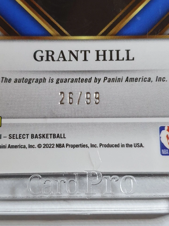 Panini Select Grant Hill 2021 #auto verde neón/99 firmas - listo para calificar Foto 3 de 4