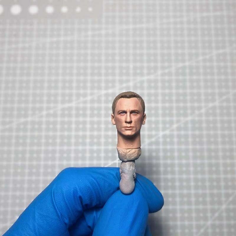 1/12 Scale Daniel Craig Head Sculpt 007 Male Soldier Head for 6in