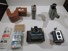 VINTAGE KODAK BROWNIE POLAROID PHOTO CAMERAS, BULBS  8mm MOVIE FILM CAMERA LOT