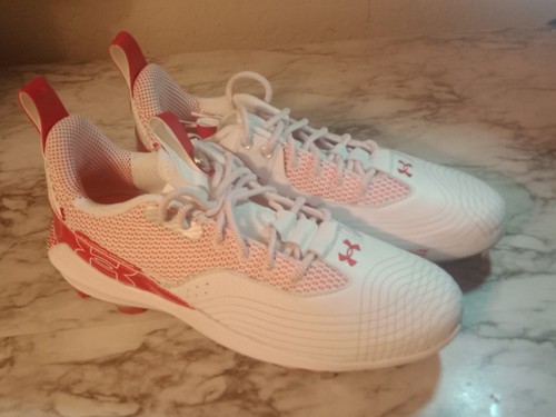 Under Armour UA Harper 7 Low ST Metal Baseball Cleats Red/White Men's size 13 - Picture 4 of 11